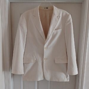 Express Design Studio Cream Two-Button Sport Coat, 40R